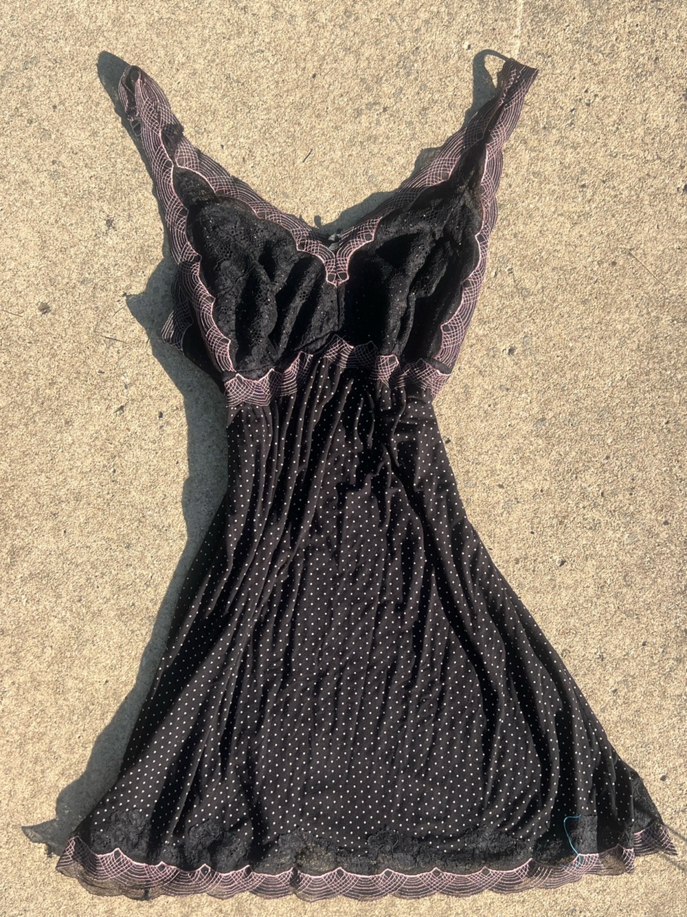 Soma Polka Dot Lace Babydoll Tank Top Y2K Coquette Sleepwear